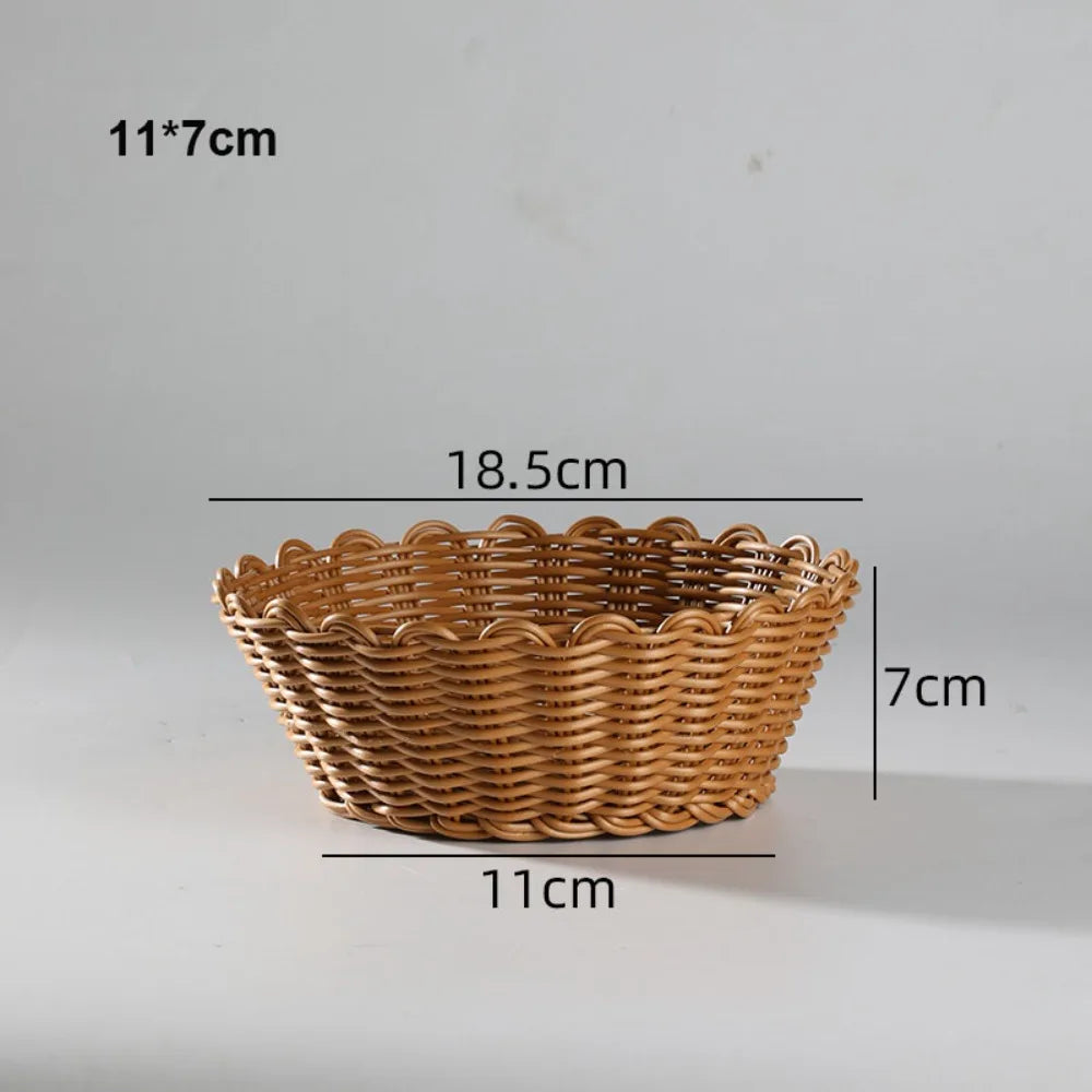 Handwoven Plastic Storage Basket For Kitchen And Home Organization