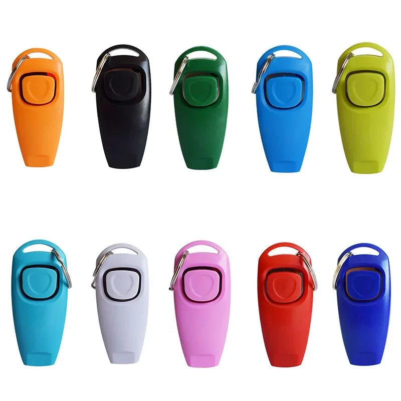 Dog Clicker And Whistle 2 In 1 Training Aid With Key Ring