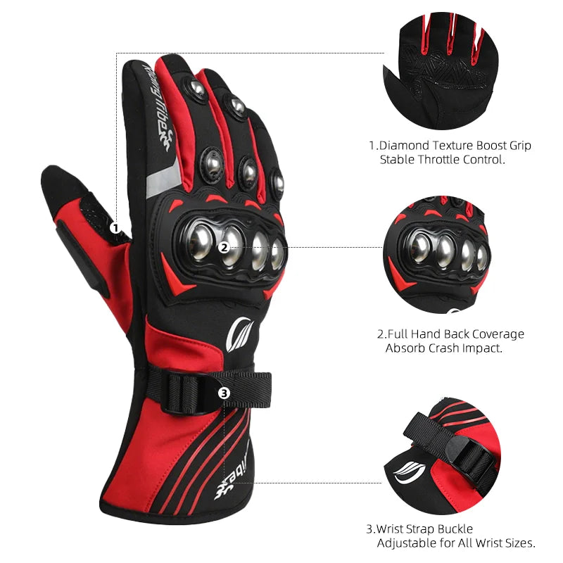 Winter Motorcycle Gloves for Riding Cycling Skiing and Outdoor Sports