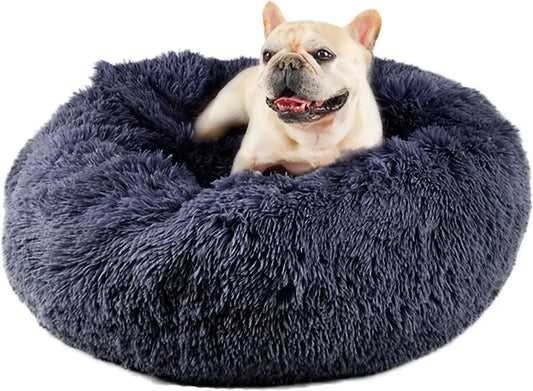 Zfgryim Round Dog Bed With Attached Blanket Calming Washable