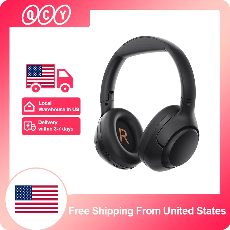 QCY H3 ANC Wireless Headphones Bluetooth 5.4 Hi-Res Audio 60H