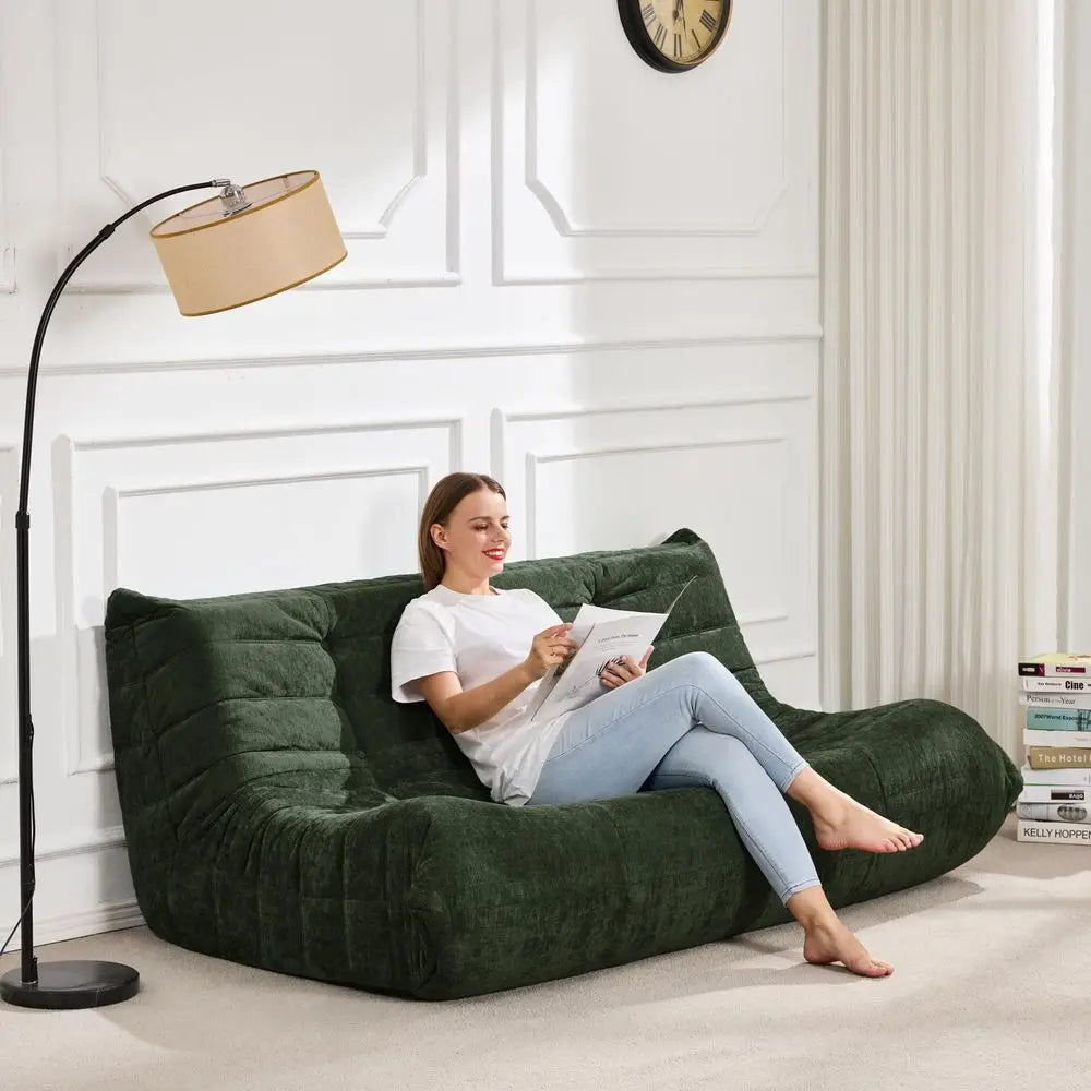 Giant Memory Foam Bean Bag Chair With Filler Faux Fur