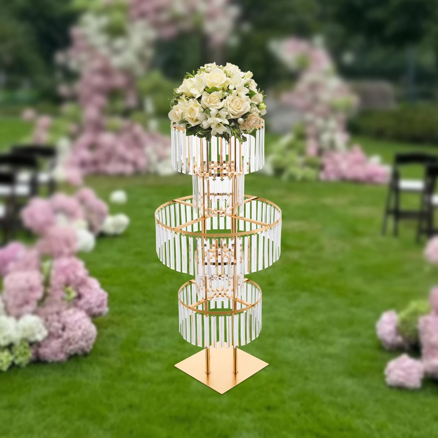 5 Tier Wedding CenterpieceShowcase ArrangementSet FlowerDisplay Stand AcrylicIron VaseHolder Decor
