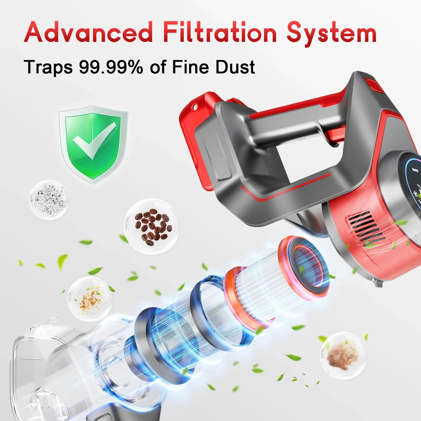 Honki Lightweight Cordless Stick Vacuum Cleaner With HEPA Filter