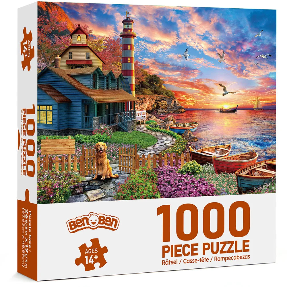 Sunset Lighthouse Jigsaw Puzzle For Adults And Family Night
