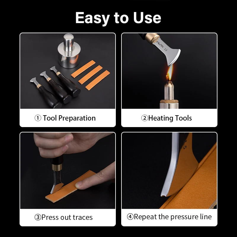 WUTA Professional Leather Edge Creaser Stainless Craft Tool
