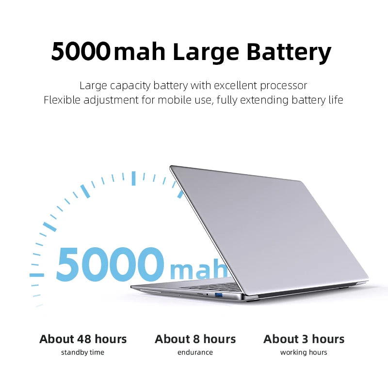 Erilles Windows 11 Pro Laptop Atom A3950 12GB 1TB/2TB SSD