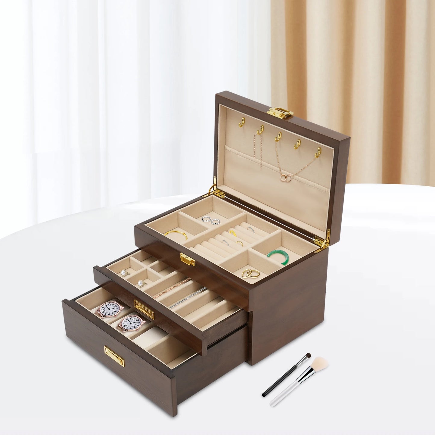 Plastic Jewelry And Watch Display Case Organizer Storage Box