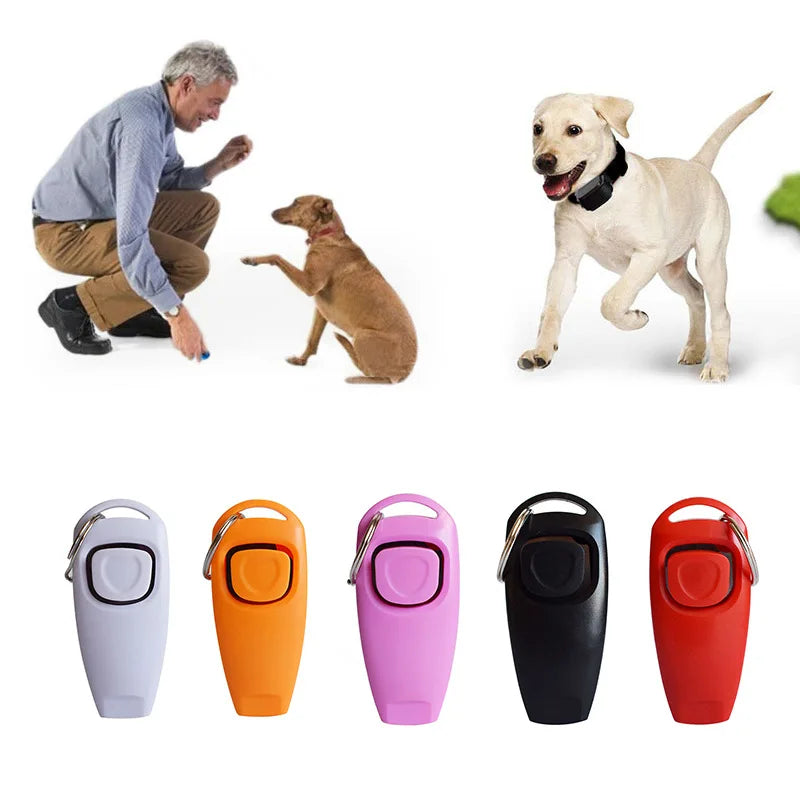Dog Clicker And Whistle 2 In 1 Training Aid With Key Ring