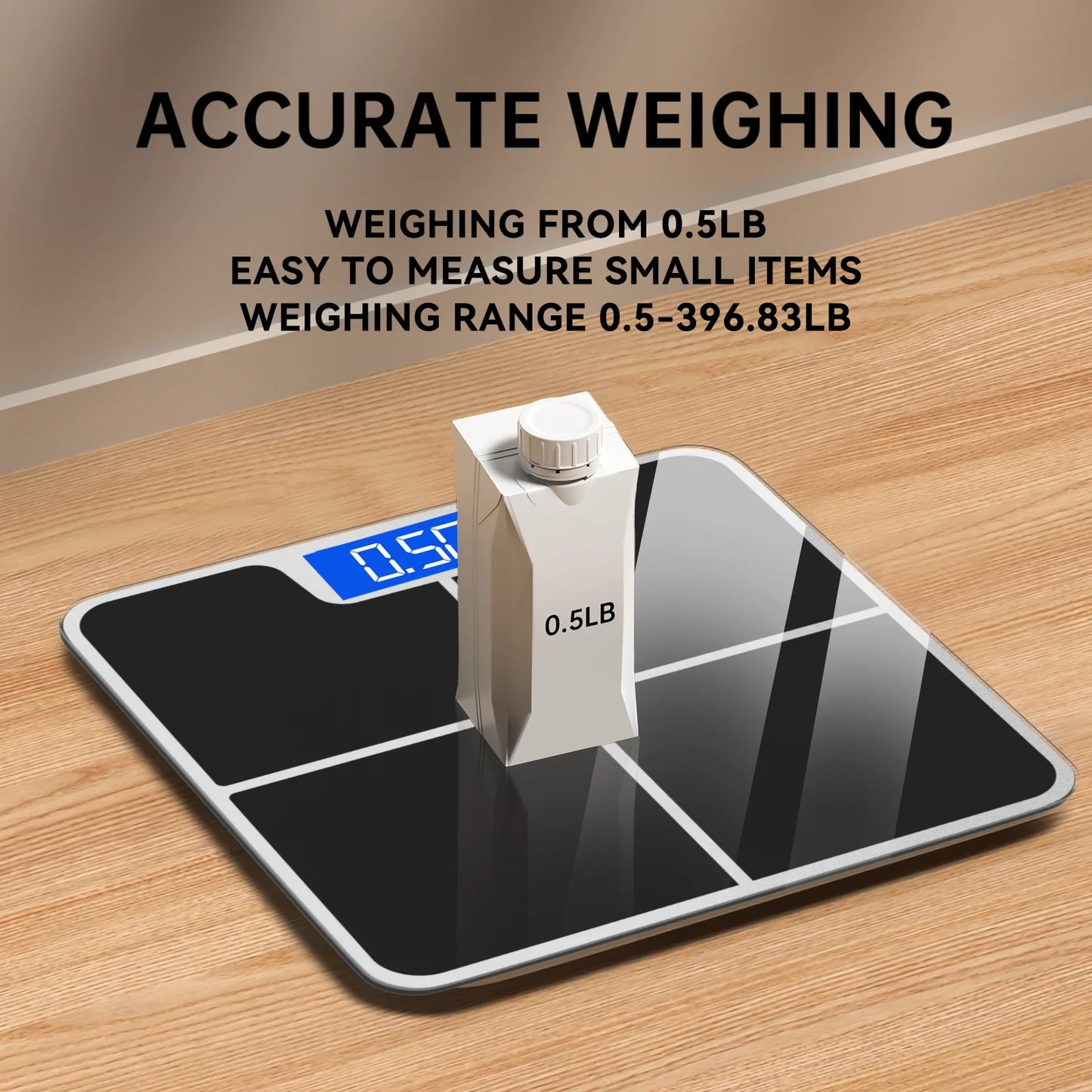 Digital Bathroom Scale With Temperature Display Up To 180 Kg