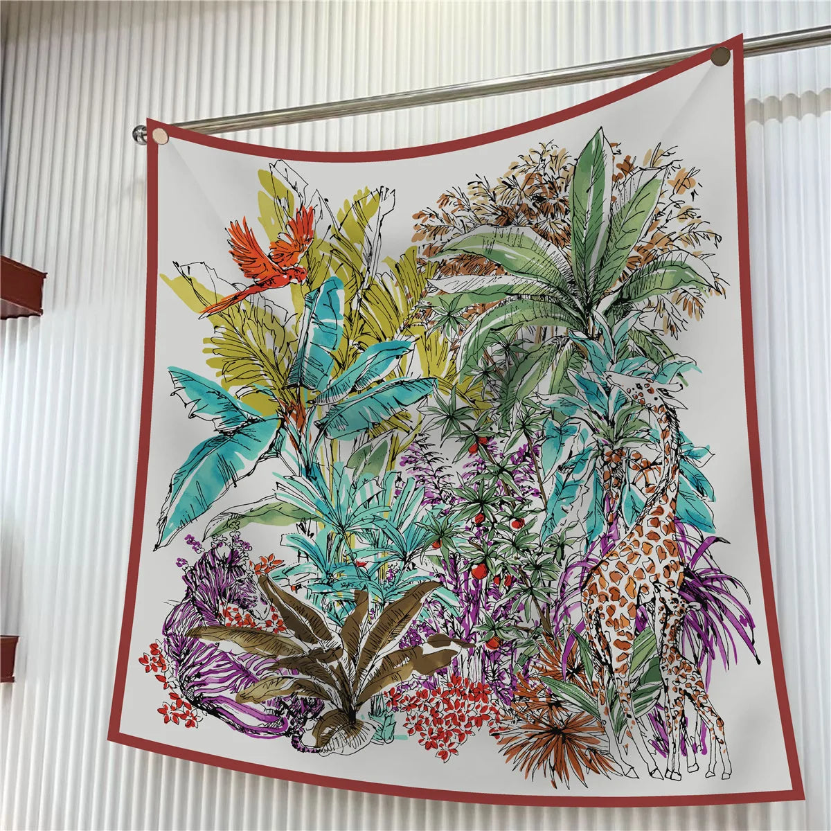 Elegant Silk Floral Square Scarf for Women Hijab Shawl Accessory