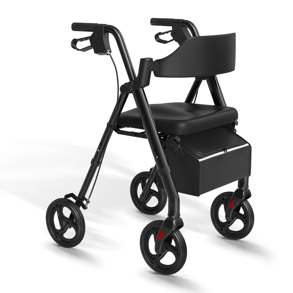 MAIDESITE Foldable Rollator Walker With Seat And Durable Steel Frame