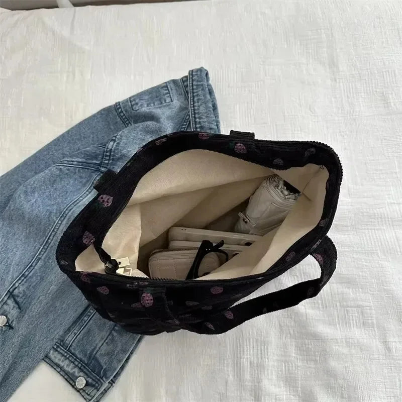 Women Polyester Bucket Bag Beach Fashion Tote Shoulder Handbag Versatile