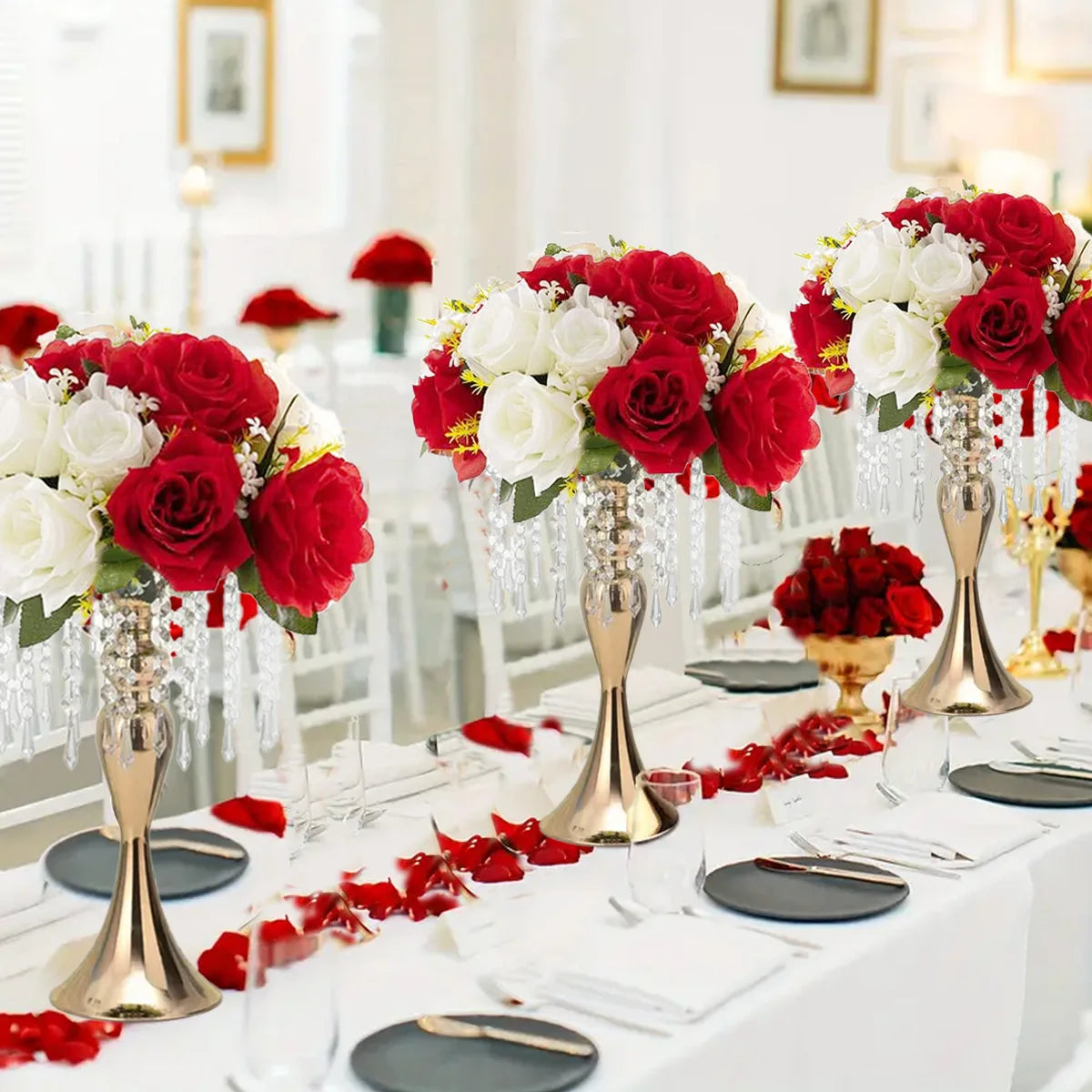 Metal Vases For Wedding Centerpieces Set Of 4 Trumpet Stand