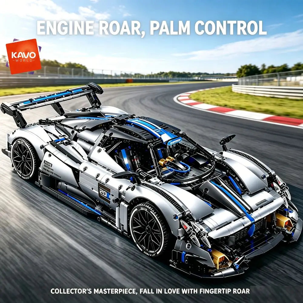 KAVOWORLD Racing Sports Car Building Blocks DIY STEM Assembly Model