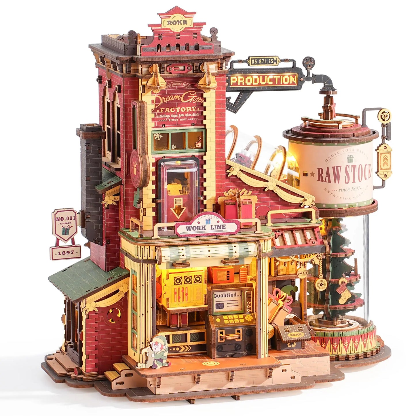 Robotime Dream Gift Factory 3D Wooden Puzzle Home Decor Light
