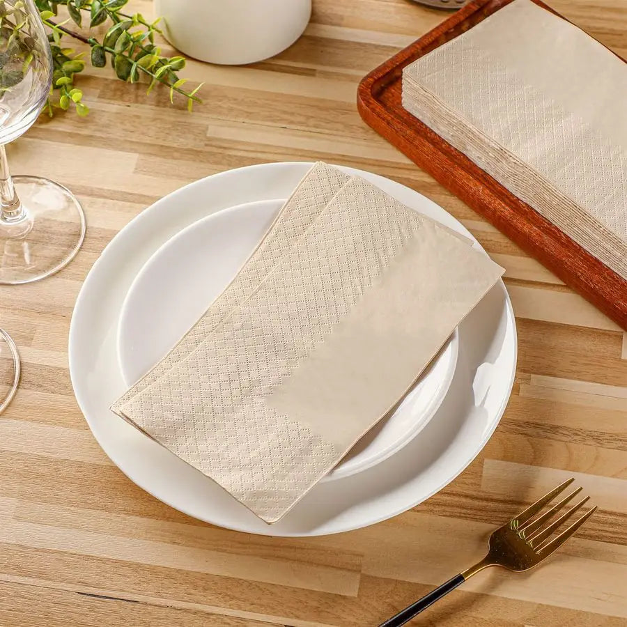 500 Packs Disposable Paper Napkins Bulk Bamboo Paper Towels Disposable Hand Towels for Bathroom Eco Unbleached Brown Dinner Napk