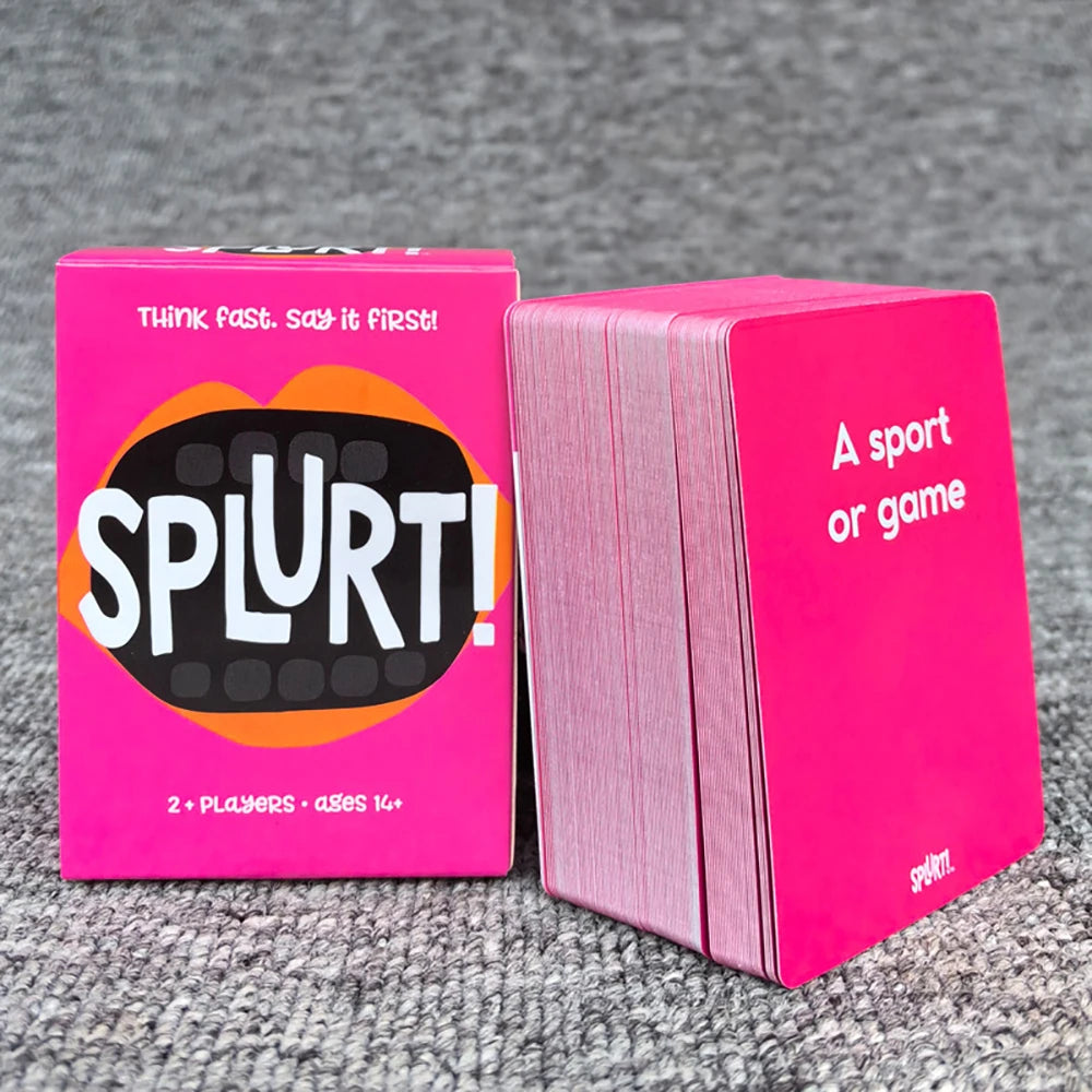 Splurt Quick Think Say It First Party Card Game Portable