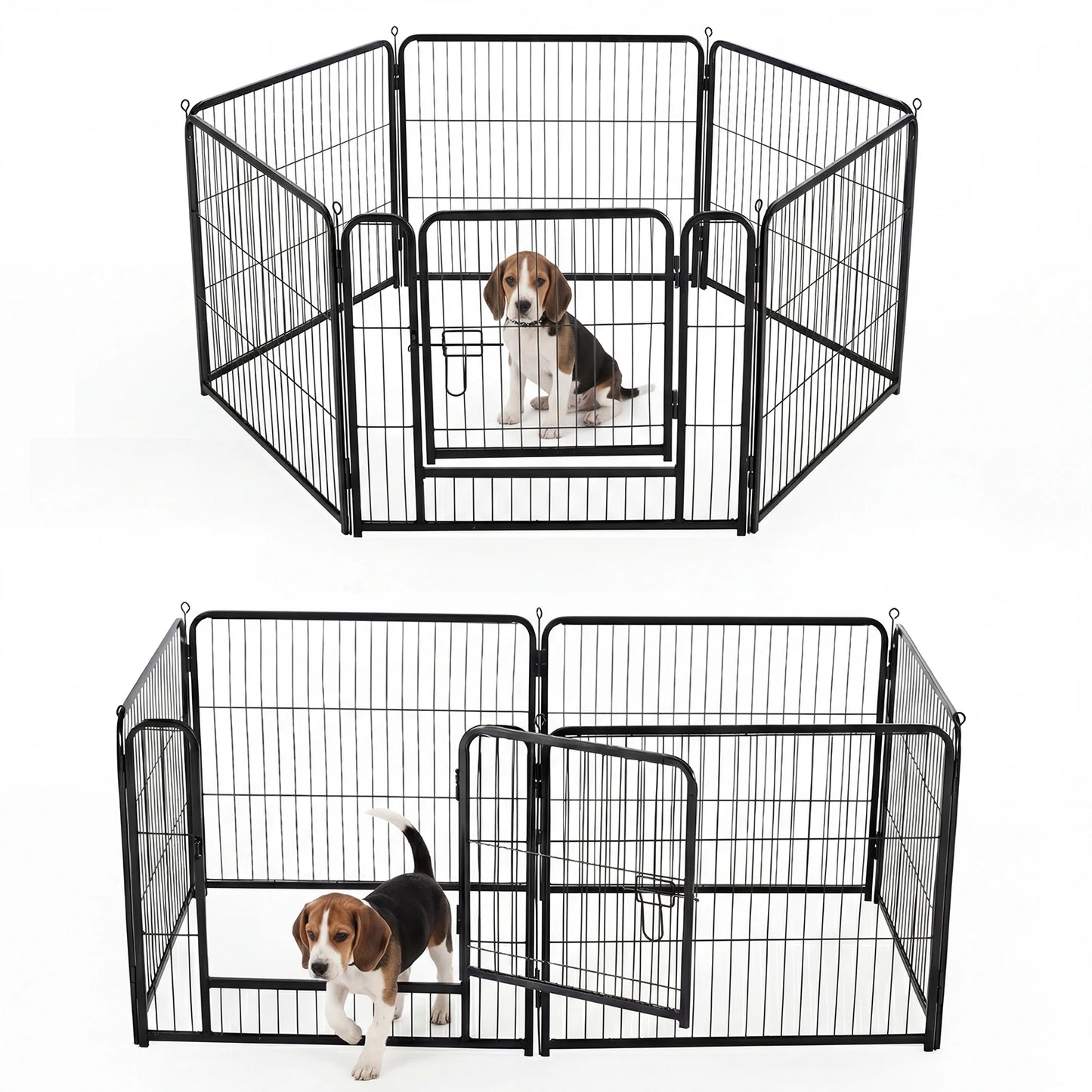 JHK 6 Panel Foldable Metal Dog Playpen Indoor Outdoor
