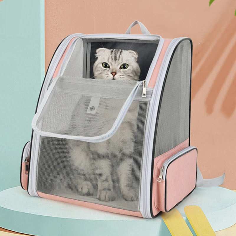 Pawstrip Cat Carrier Bag Outdoor Travel Backpack Breathable for Small Pets