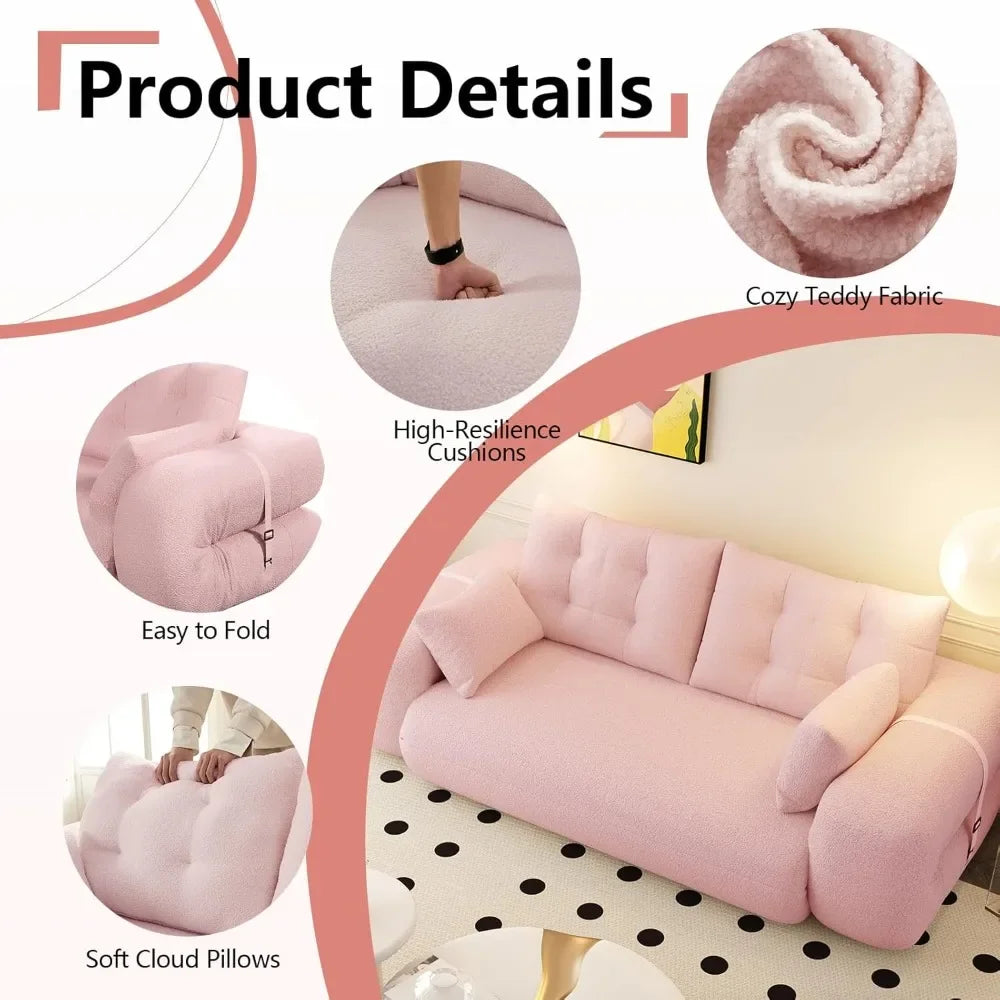 3 in 1 Sleeper Sofa Futon Couch Upholstered Living Room
