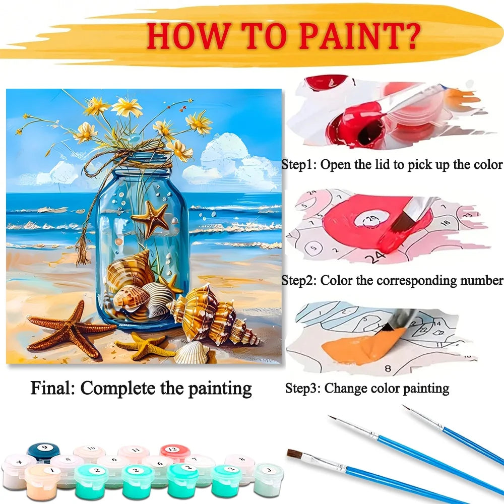 Starfish Paint By Numbers Kit For Adults Home Decor Gift