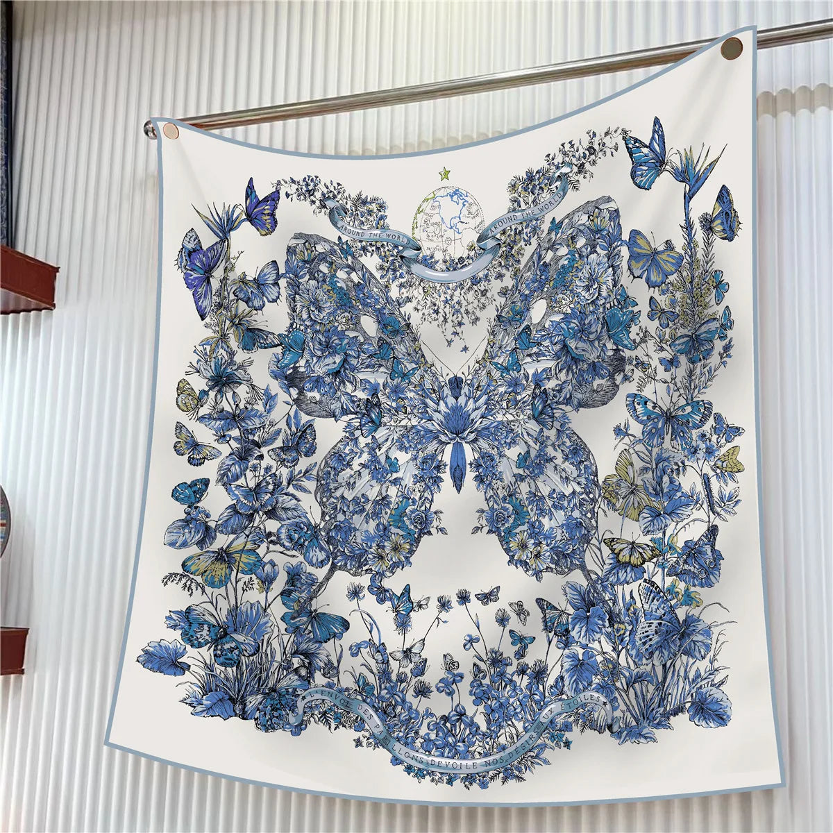 Elegant Silk Floral Square Scarf for Women Hijab Shawl Accessory