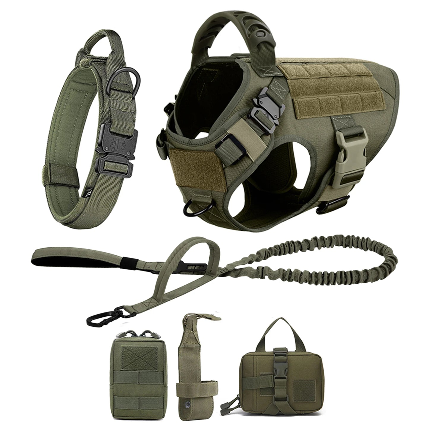 Dog Harness Leash Set Nylon Padded Quick Release Buckle Training