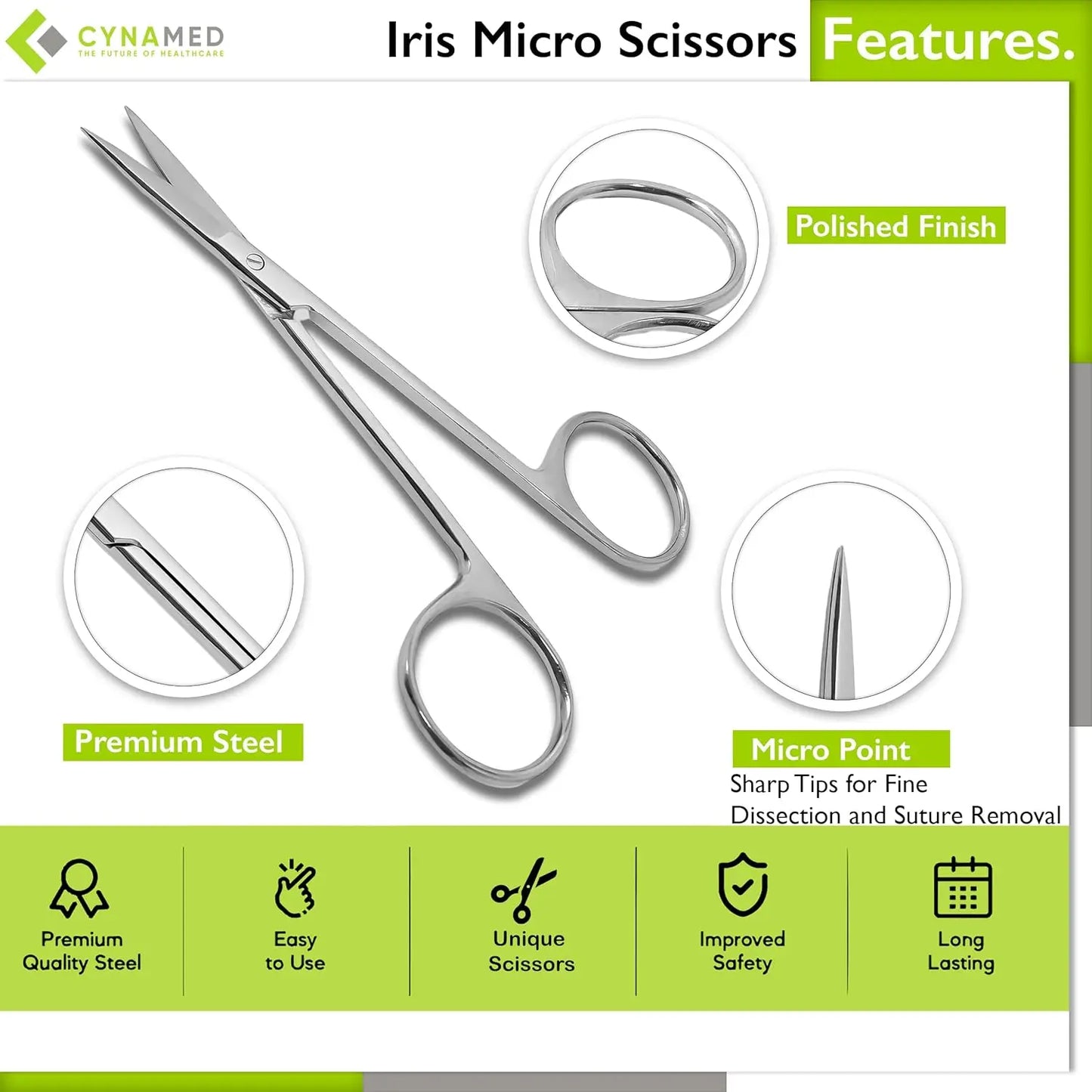 Precision Lab Scissors Fine Point Straight For Medical Education