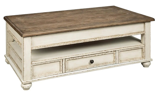 Vintage Farmhouse Lift Top Coffee Table With Storage Drawer Custom