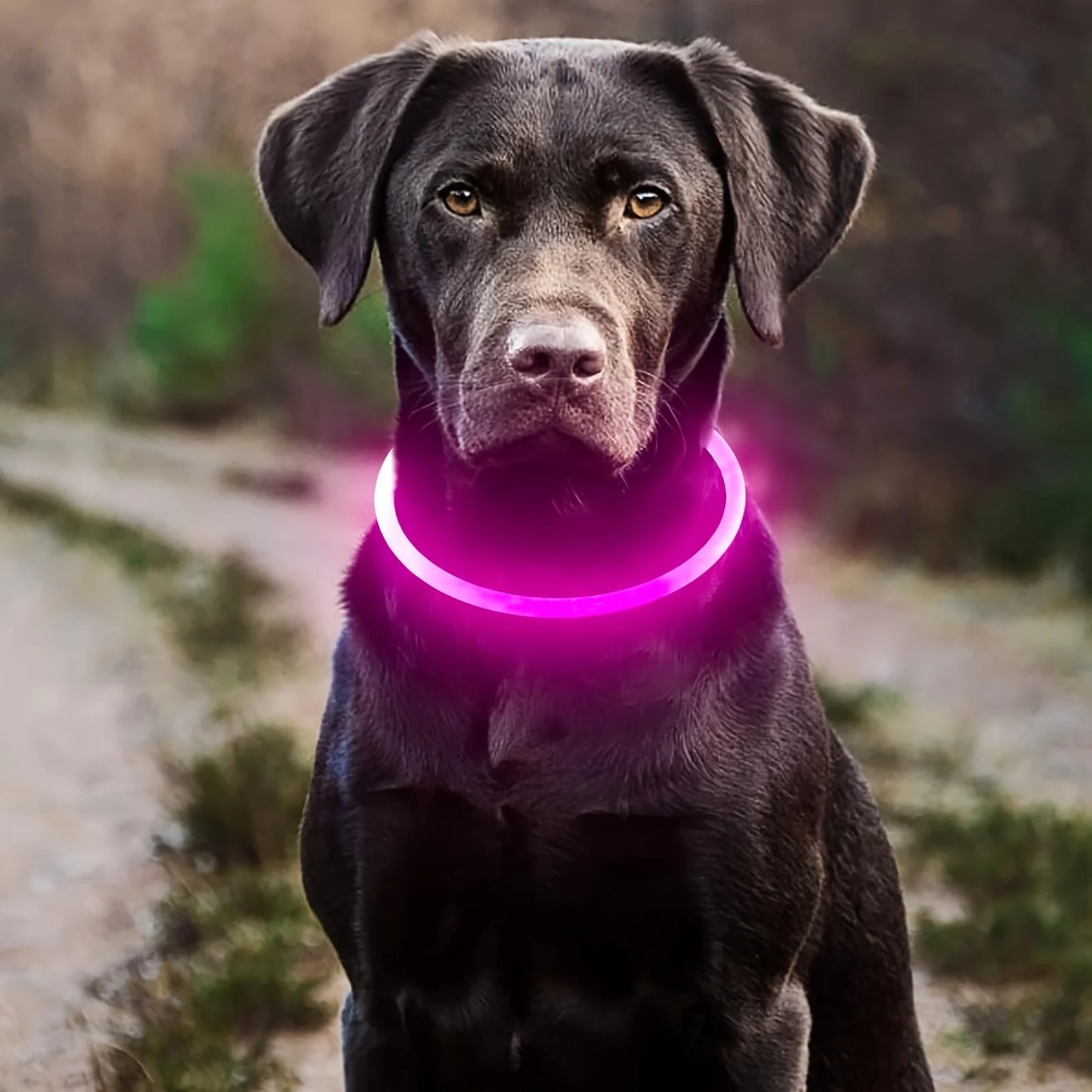 LED Reflective Dog Collar USB Rechargeable Luminous Anti Lost