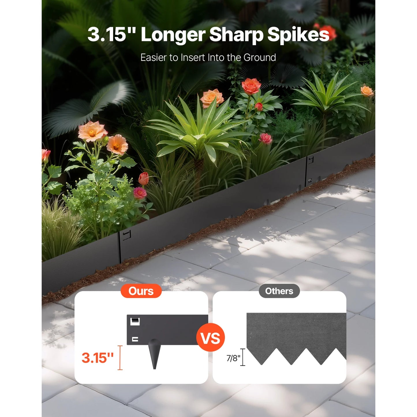 VEVOR Steel Landscape Edging Rust Resistant Bendable Garden Border