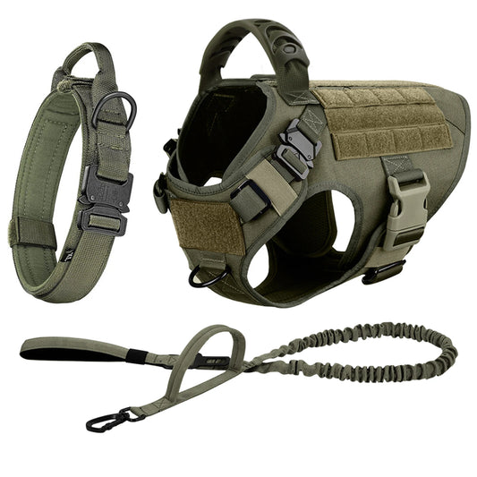 Dog Harness Leash Set Nylon Padded Quick Release Buckle Training