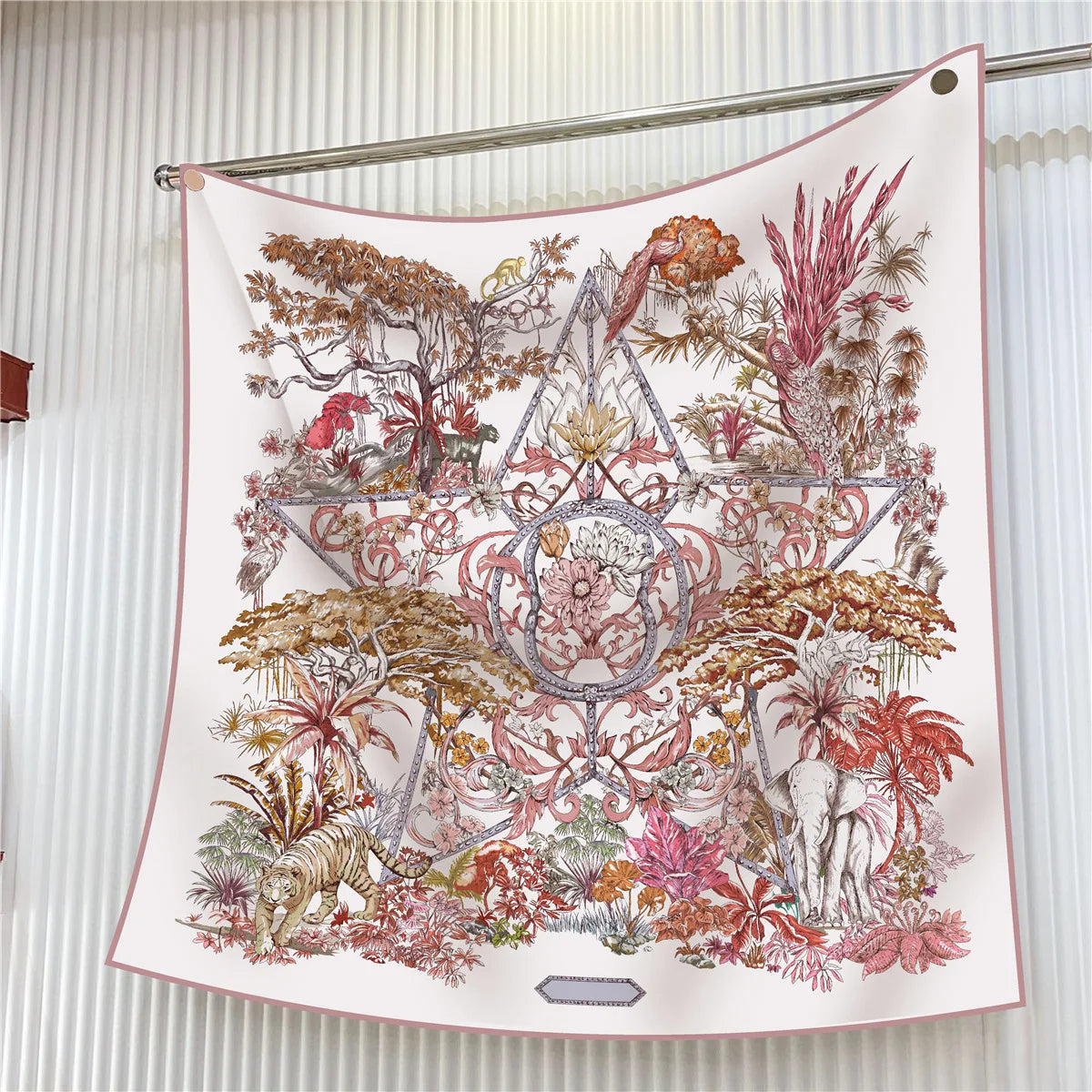 Elegant Silk Floral Square Scarf for Women Hijab Shawl Accessory