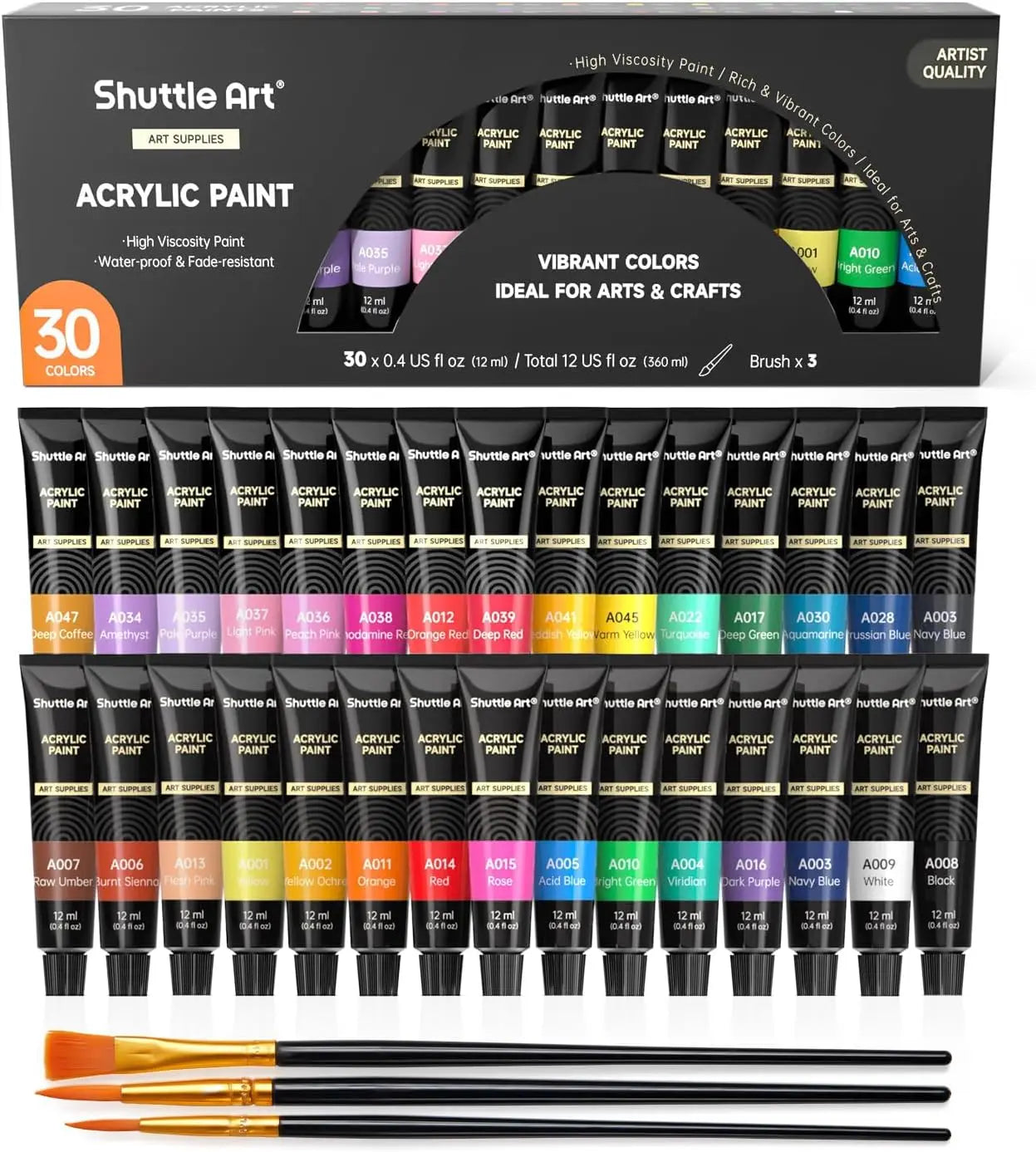 Acrylic Paint Set Rich Pigments Non Toxic For Canvas Wood Ceramic