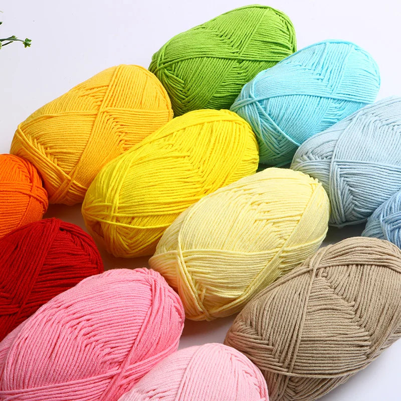 Milk Cotton 4 Ply Yarn For Crochet And Knitting Crafts