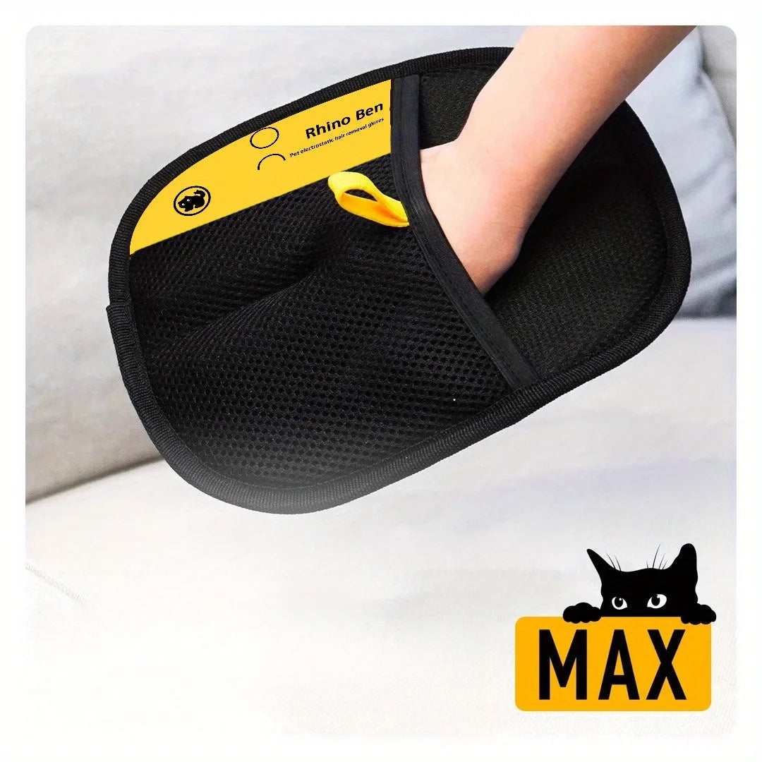 2 Piece Pet Hair Removal Gloves Double Sided Cat Grooming