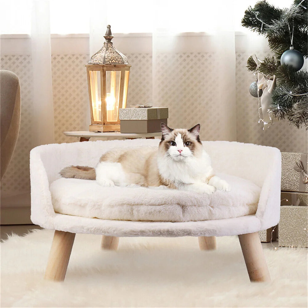 BORWART Elevated Dog Cat Sofa Bed With Removable Cushion