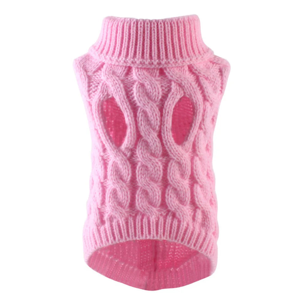 NONECN Dog Sweater Autumn Winter Solid Knit Warm Coat