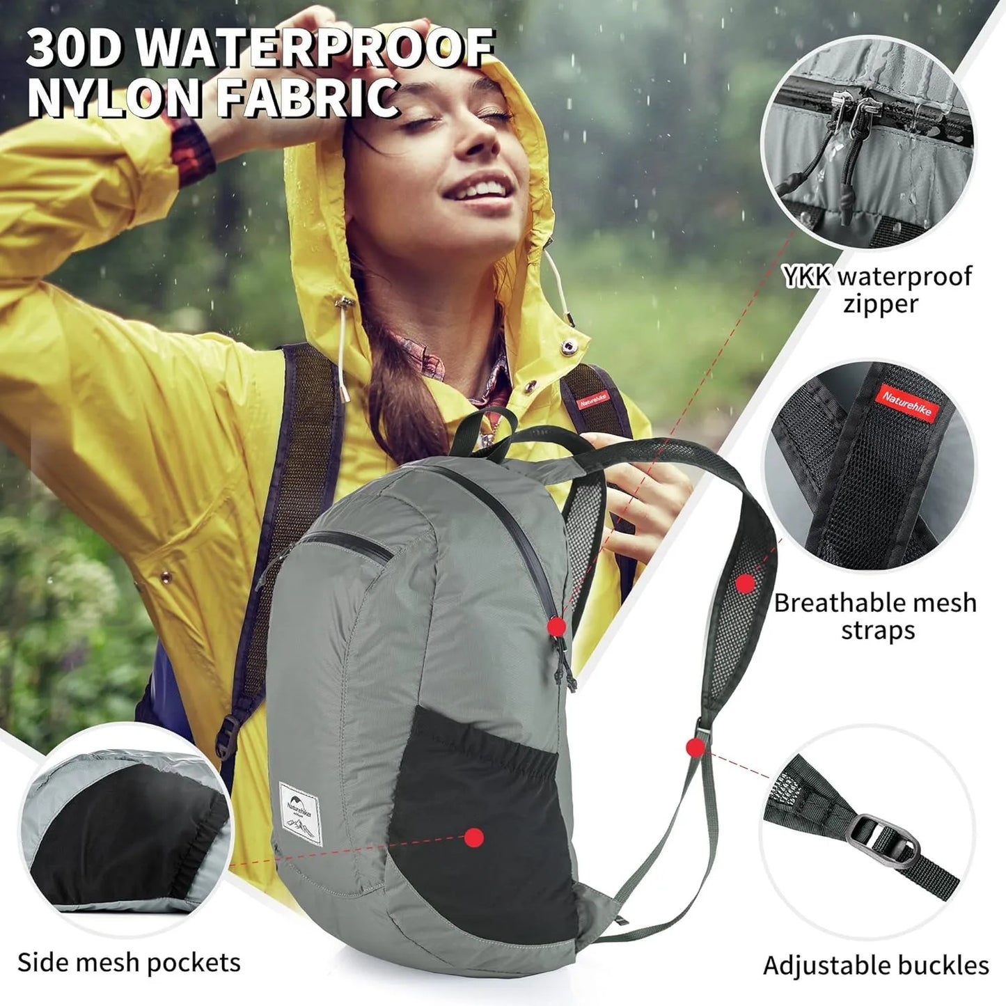Naturehike Ultralight Folding Backpack Waterproof For Outdoor Use