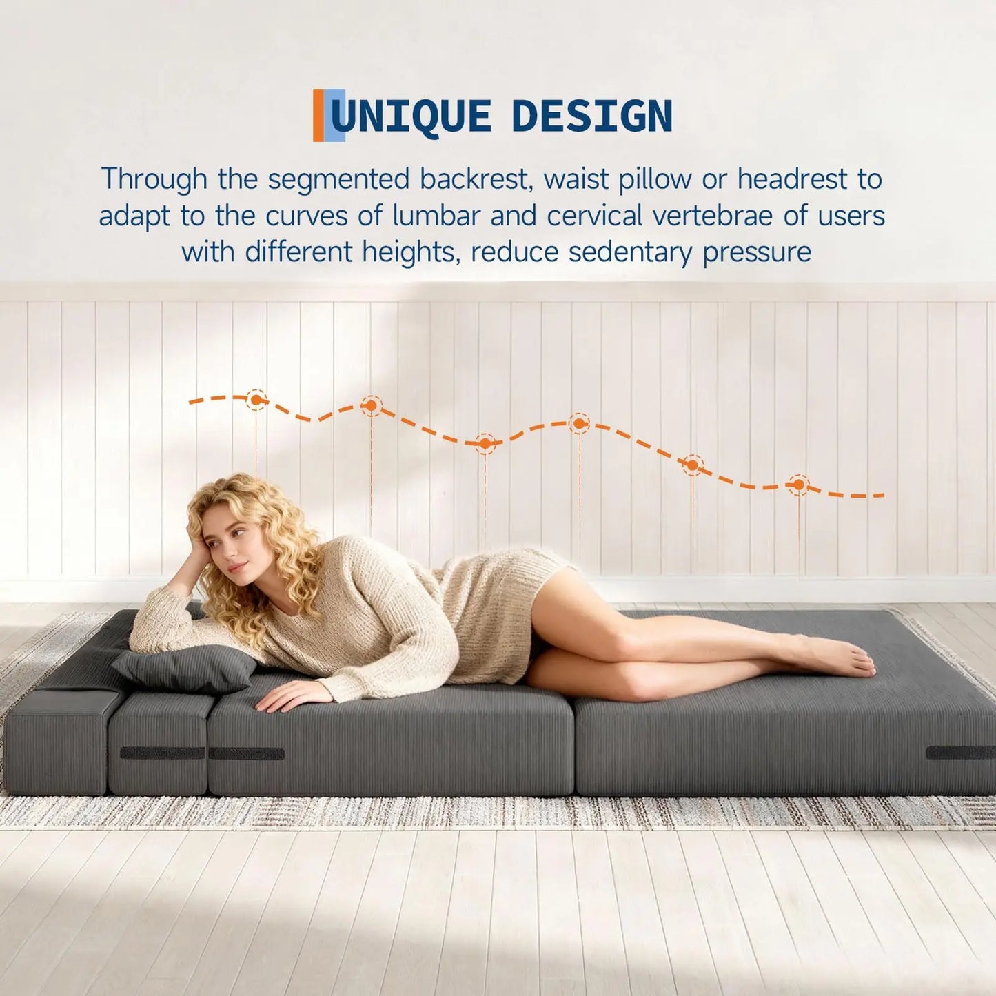 HobbyLane 4 In 1 Folding Sofa Bed Corduroy Loveseat