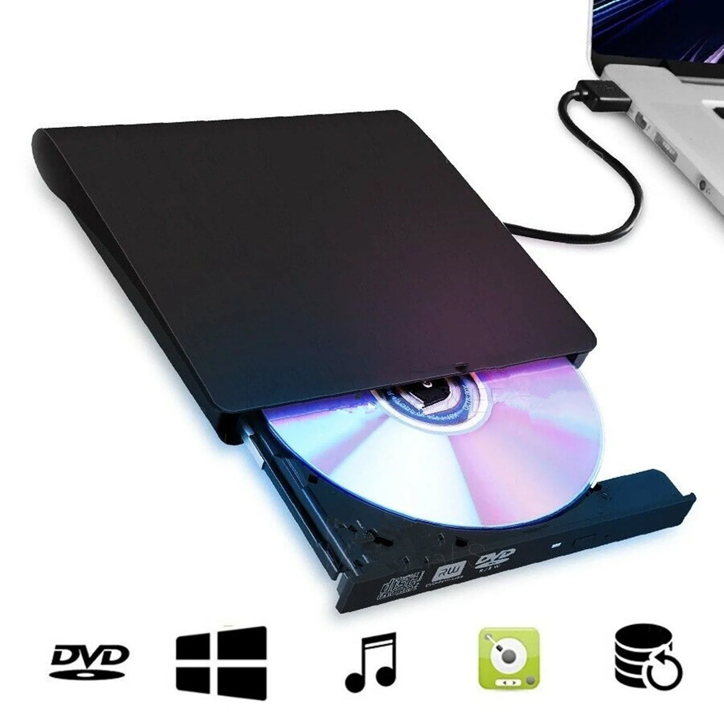USB 2.0 External CD DVD RW Drive Burner For Laptop