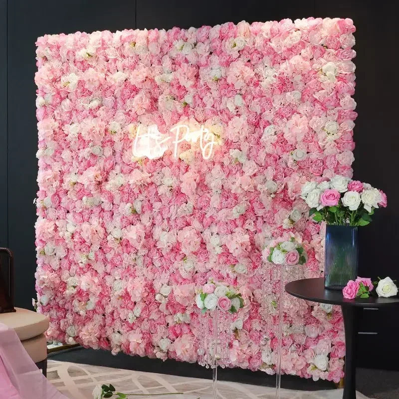 RUEESEECN 12Pcs Artificial Roses Wall Panel Backdrop 3D