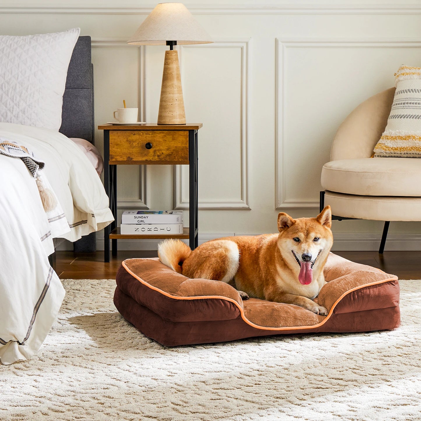 JHK Orthopedic Dog Bed Memory Foam for Small Pets Comfort