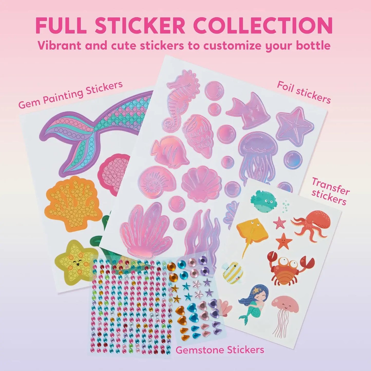 Joyfy Decorate Your Own Water Bottle Kit Mermaid Theme Diamond Painting Crafts For Girls