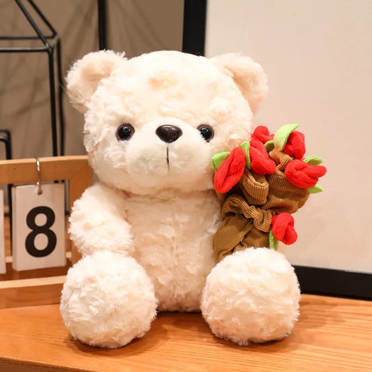 Rose Bear Plush Toy Romantic Gift For Girlfriend Valentines Day