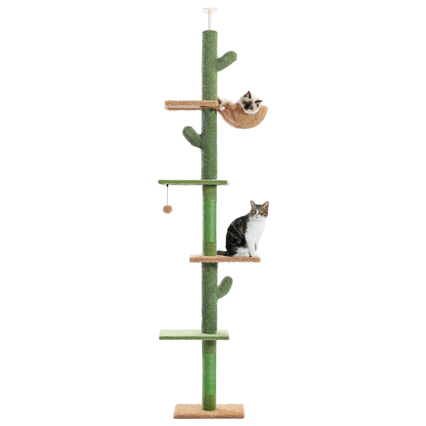 PAWZ Road Cat Tree 5-Tier Floor to Ceiling Cactus Tower