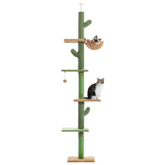 PAWZ Road Cat Tree 5-Tier Floor to Ceiling Cactus Tower