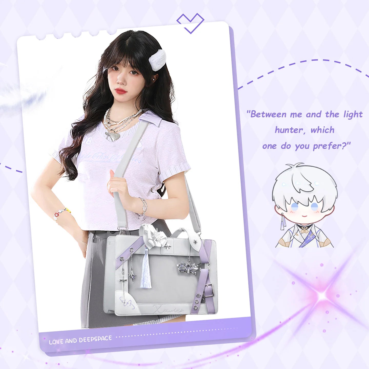 Kabaqoo Trendy Star Ita Bag Transparent Pocket Crossbody