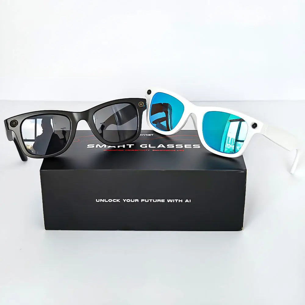 GS4 Max Smart Glasses Dual Lenses 8MP 1080P Video AI Translation
